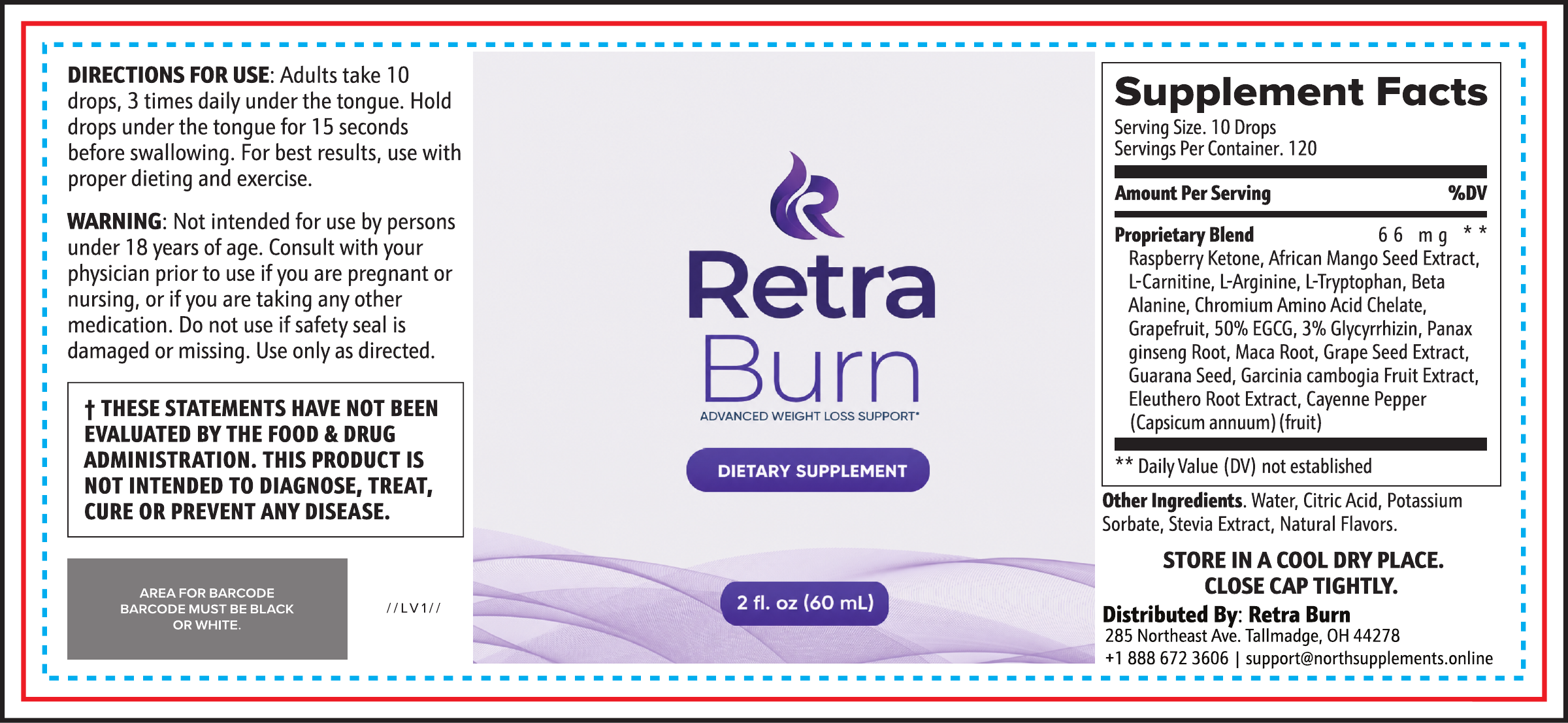 Retra Burn Pro Rótulo
